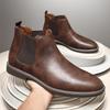 Men's New Style Leather Martin Boots - Versatile Retro Chelsea Boots with Pointed Toe In Large Sizes