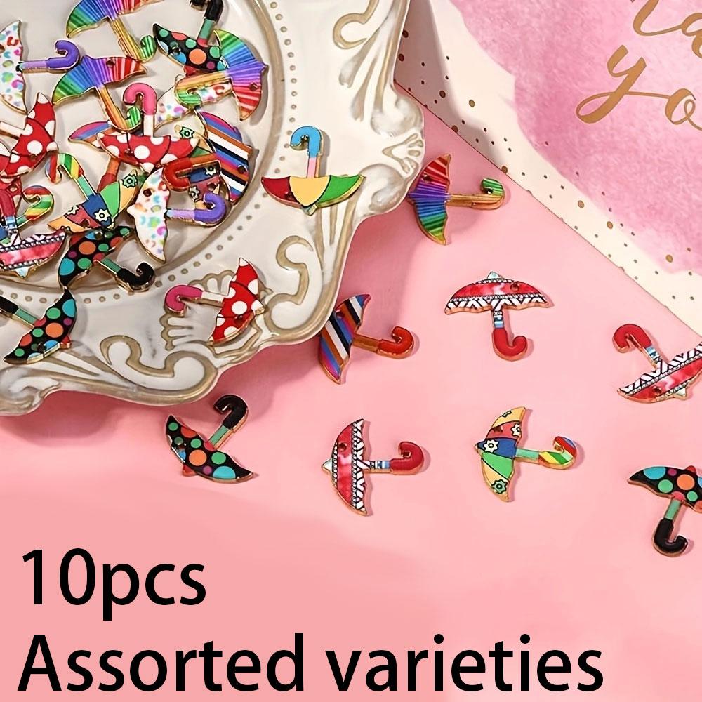 5/10/20pcs Umbrella Jewelry Alloy Enamel Jewelry Pendant Cute and Colorful Bulk Jewelry Bracelet Necklace Earrings DIY Craft Supplies
