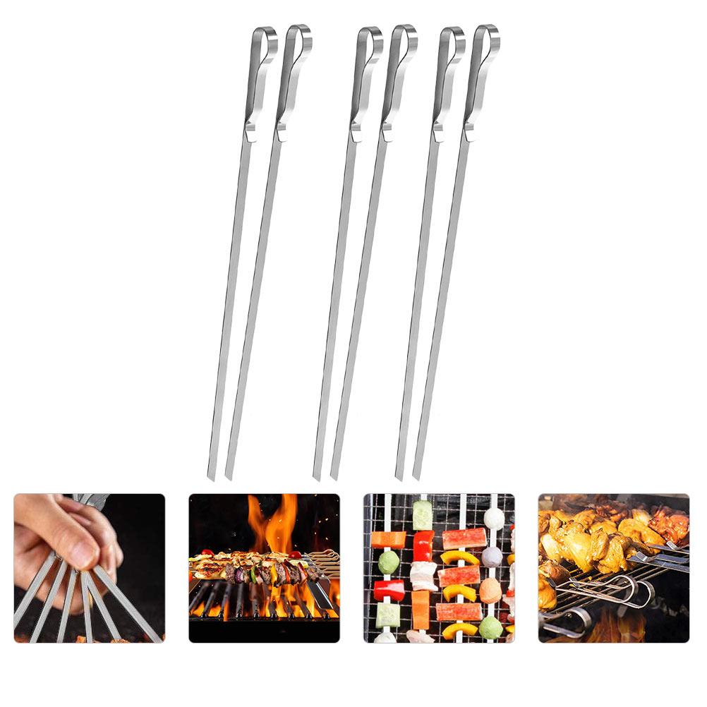 Pen Clip-shaped Baking Stick Barbecue Skewers for Grilling Stainless Steel Picnic BBQ Tools