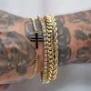 4-piece/set Chain Cross Multi-layer Bracelet, Men's and Women's Punk Style Hip-hop Trend Party Jewelry Accessories