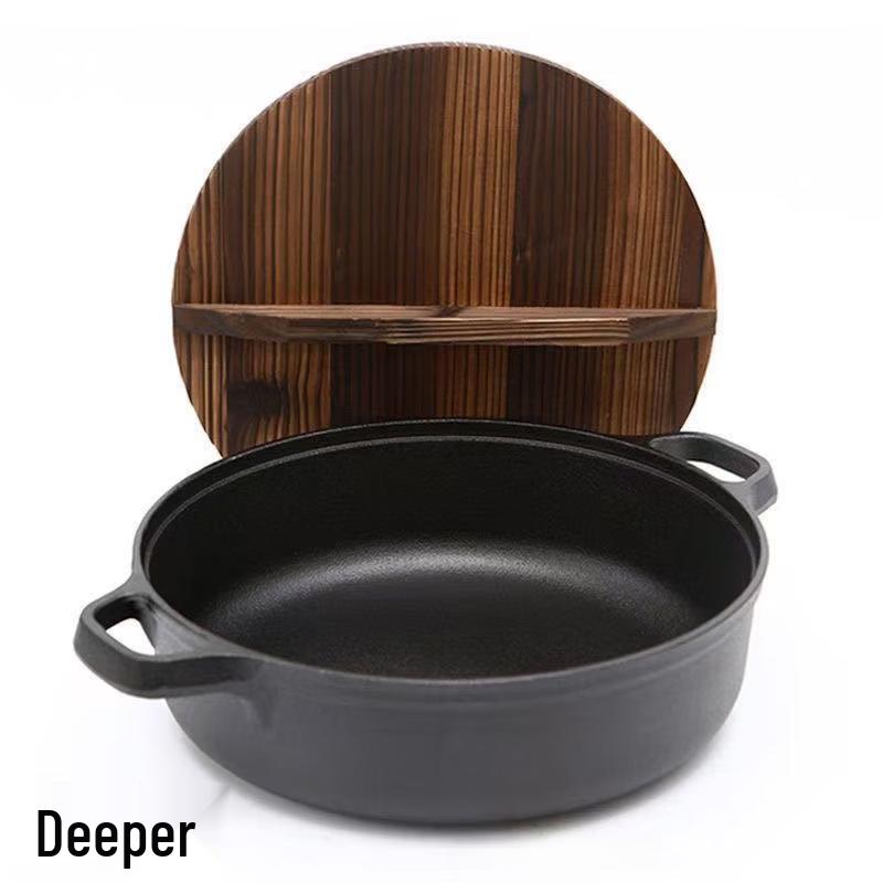 UOSU Vintage Cast Iron Deep Frying Pan