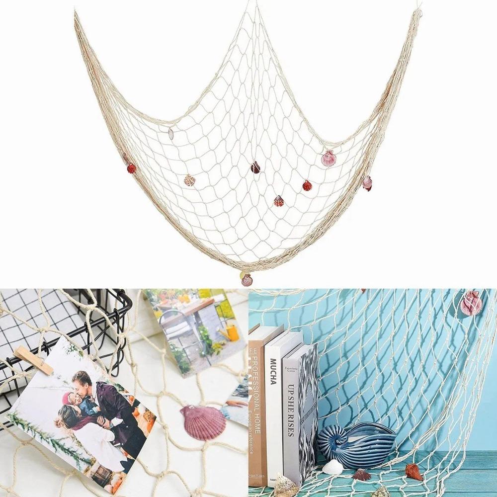 Cotton Hand Weaving Nautical Fishing Net 1x2m Fishing Net Decor Decorative Fishing Net For Party
