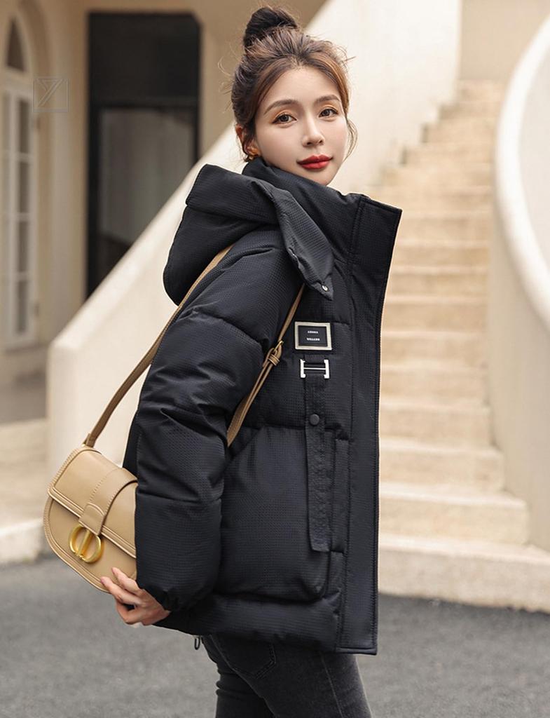Kayiyasu Short Down Jacket with Padded Warm and Comfortable for Fall and Perfect for Casual and School Women's Hood, Outerwear, Winter, Wear,