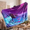 Rocket League Personalized Flannel Blanket, Custom Printed Text Name, Warm Soft Blanket For Couch Bed