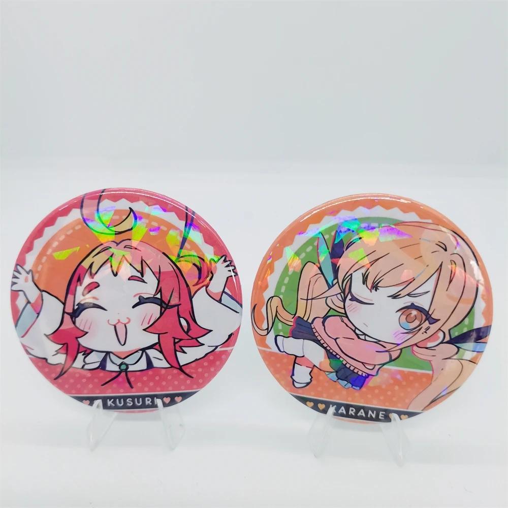 100 Girls You Cartoon Anime 58mm Laser Brooch Pin Characters Yoshimoto Shizuka Eiai Nano Pendant Jewelry