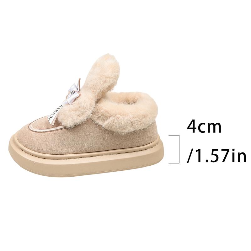 Fashion Cartoon Shape Fluffy Plush Snow Boots for Women Winter Cozy Faux Fur Home Slippers Woman Thick Sole Anti Slip Warm Cotton Shoes