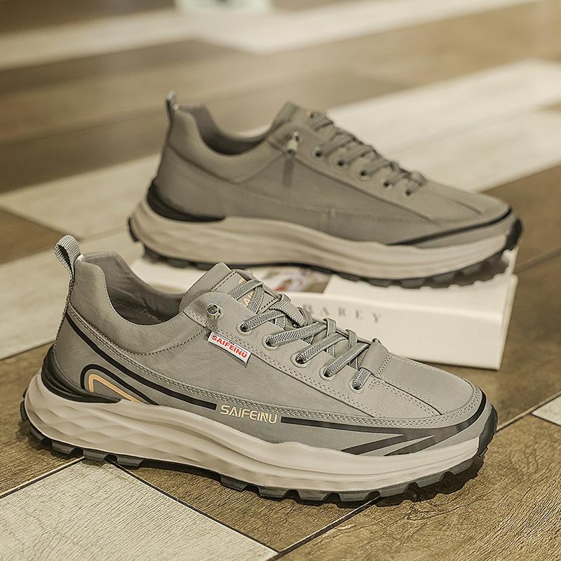

2024 new winter popular men s shoes casual versatile men s running shoes heightening sports non-slip wear-resistant trendy men s shoes 44 сірий колір
