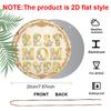 2D Flat, 1pc Best Mom Ever Gift Suitable for Mom Wall Decor - Vintage Floral Round Sign with "Best Mom Ever" & Happy Mother's Day Plaque, Frameless