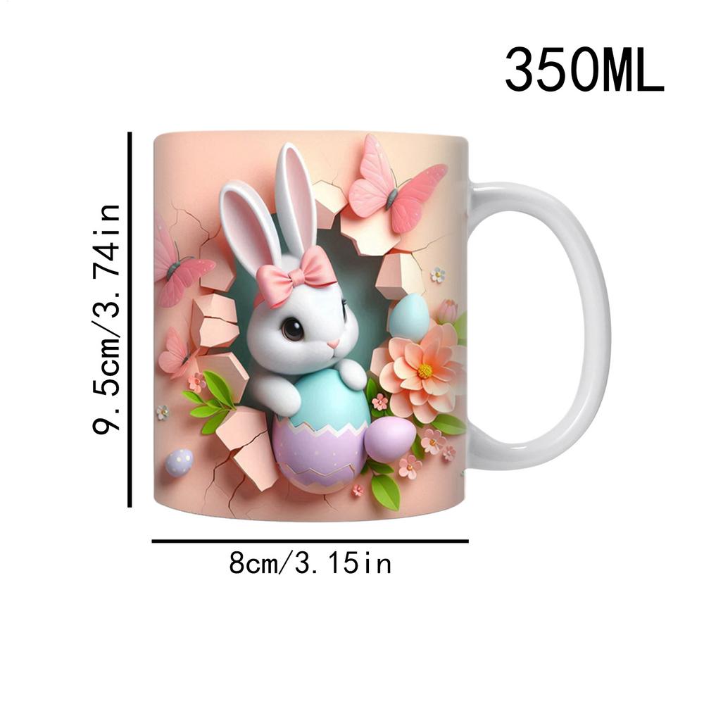 Cute Easter Coffee Mugs 12oz Ceramic Bunny Coffee Mug for Coffee Tea Hot Chocolate Festive Drinkware for Home Holiday Party Gift