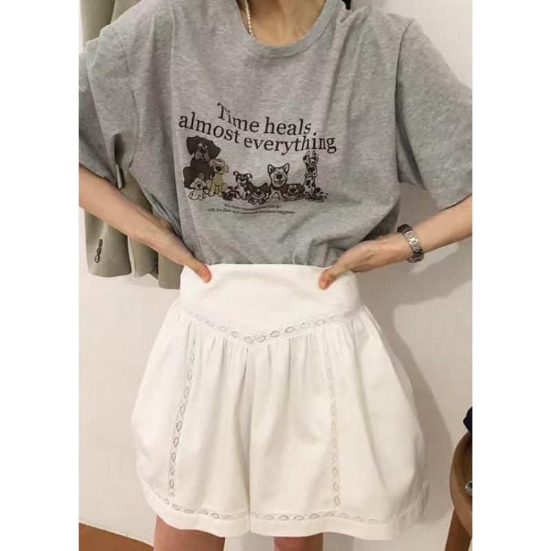 

Женская весенне-летняя футболка Niche с круглым вырезом и принтом в виде мультфильма, свободная, с коротким рукавом 2XL серый