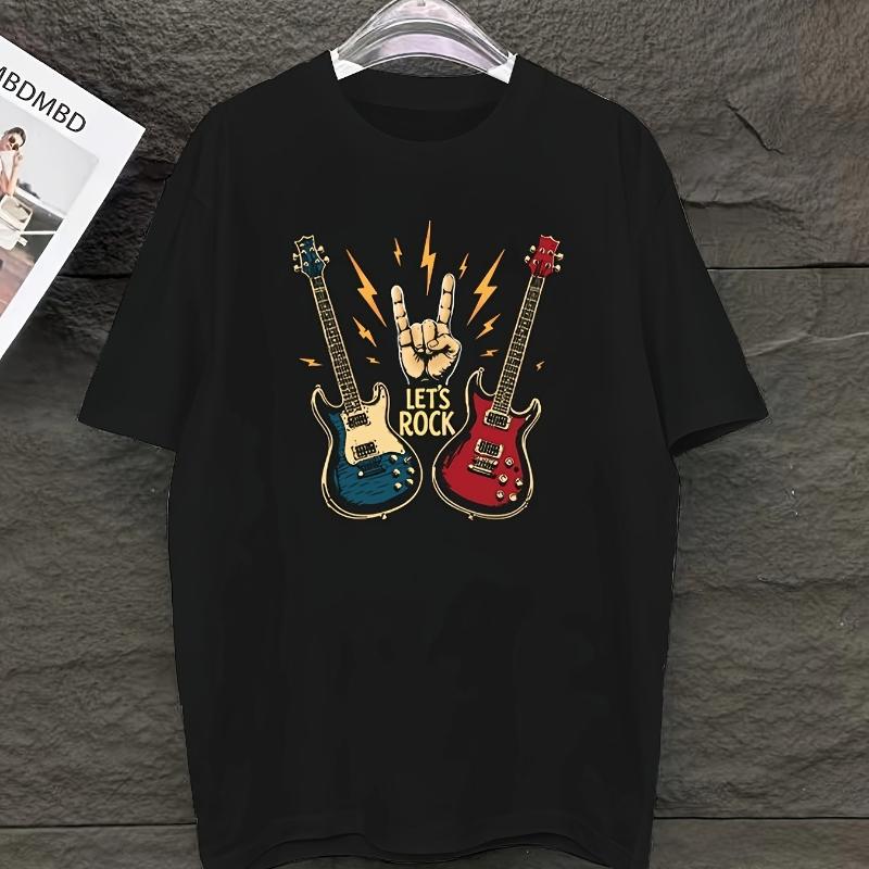 

Let s Rock T-Shirt,Soft Breathable & Fade-Resistant, Classic Fit for Daily Casual Wear XXL белый