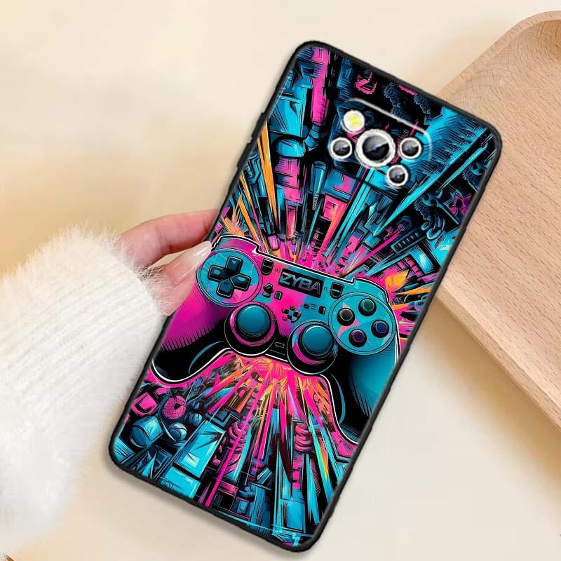 Creative game controller For Xiaomi Mi Poco F3 F4 F5 F6 X3 X4 X5 X6 X7 M3 M4 M5 M6 M7 GT Pro 5G Black Phone Case