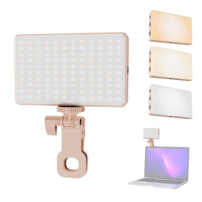 Luz de vídeo LED con clip de bolsillo, luz de videoconferencia para teléfono móvil, tableta, ordenador, 2500K-9000K