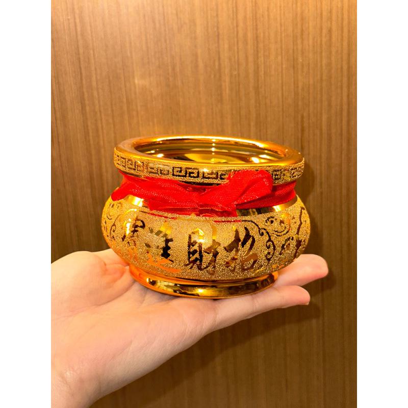 Gold Sand Ceramic Incense Burner for Offerings - God of Wealth Incense Holder, Attracts Wealth & Treasures