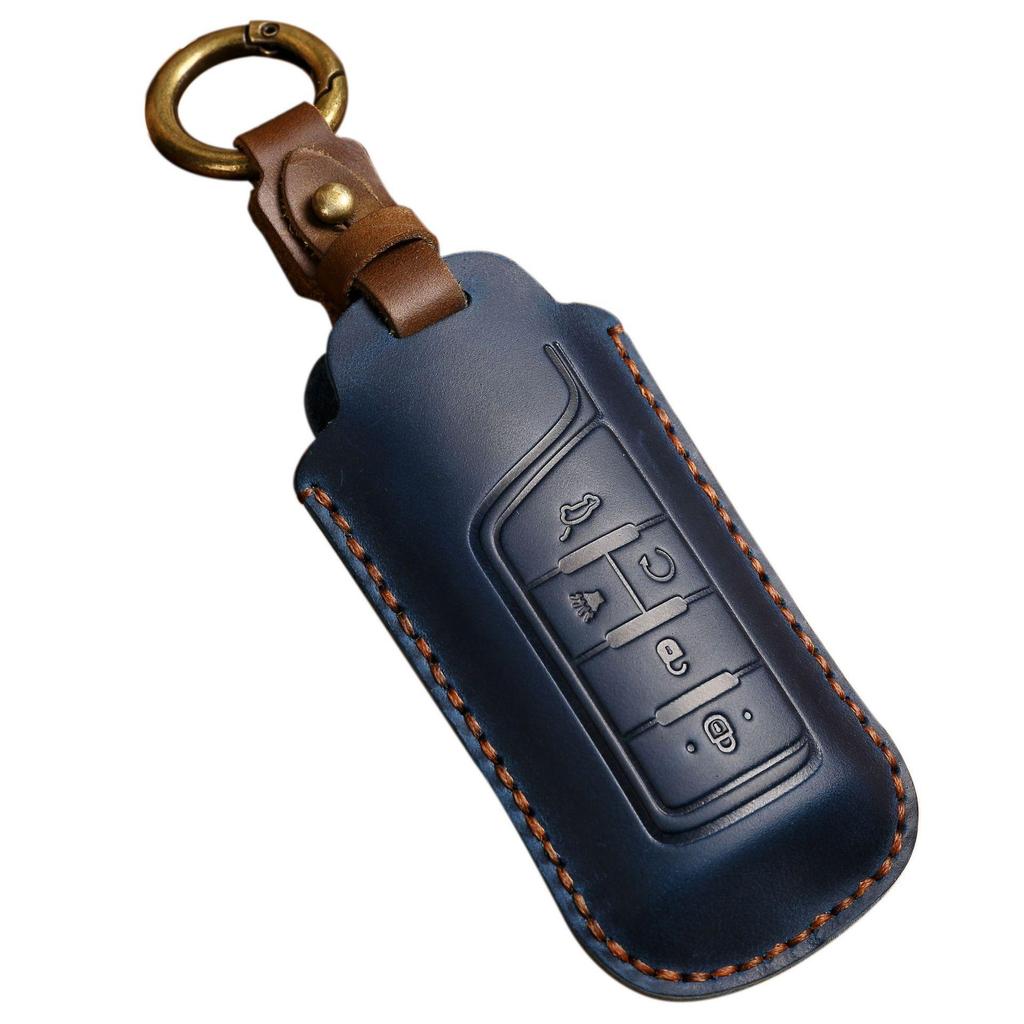 Genuine Leather Car Key Case for GAC Trumpchi GS8/GM8 - Full Coverage Protective Shell