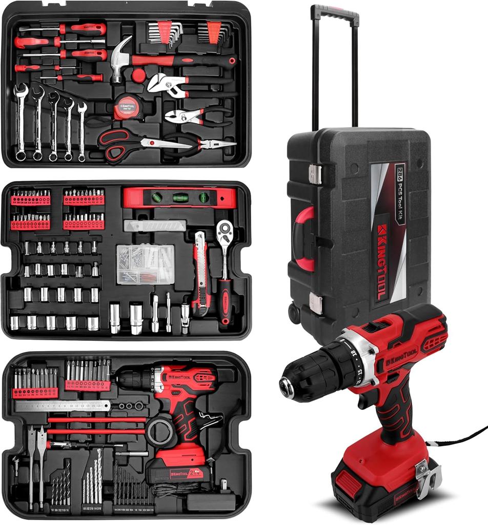 226-Piece Home & Auto Repair Tool Kit - Essential Mechanic & Household Tools for DIYers and Handymen