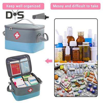 Pill Organizer Storage Bag with Handle Large Capacity Zipper Closure Waterproof Design Medication Travel Carrying Bag
