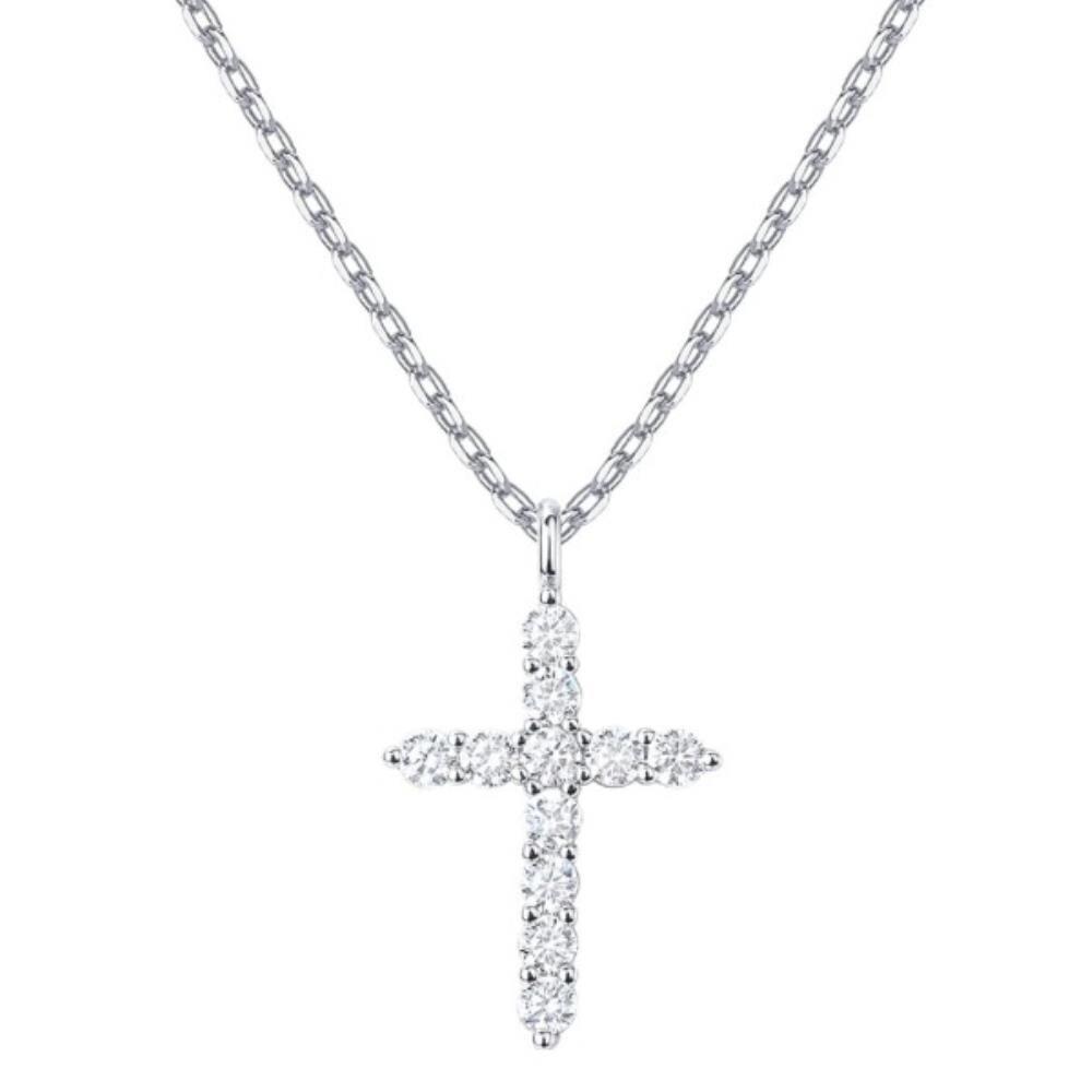 [Osjarak] Women's Cubic Bling Cross Mini Chain Necklace