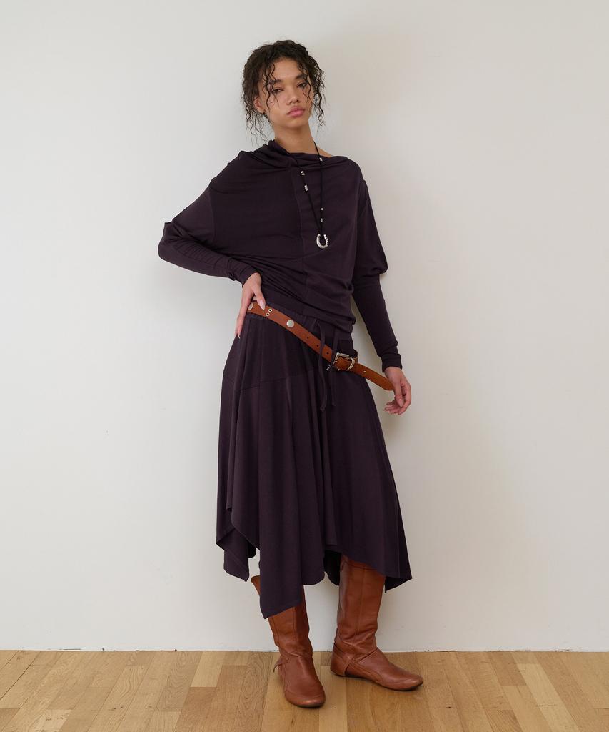 THEVINYLHOUSE Twisted Drape Top(W) Purple