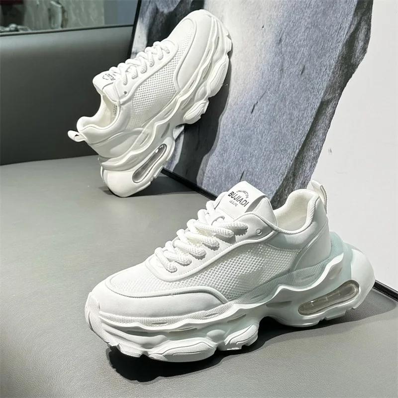 

Fashion Luxury Men s Sneakers Exquisite Fashion Casual Shoes Thick soled Breathable Shock Absorbed Running Shoes Zapatos Para Hombres 44 белый