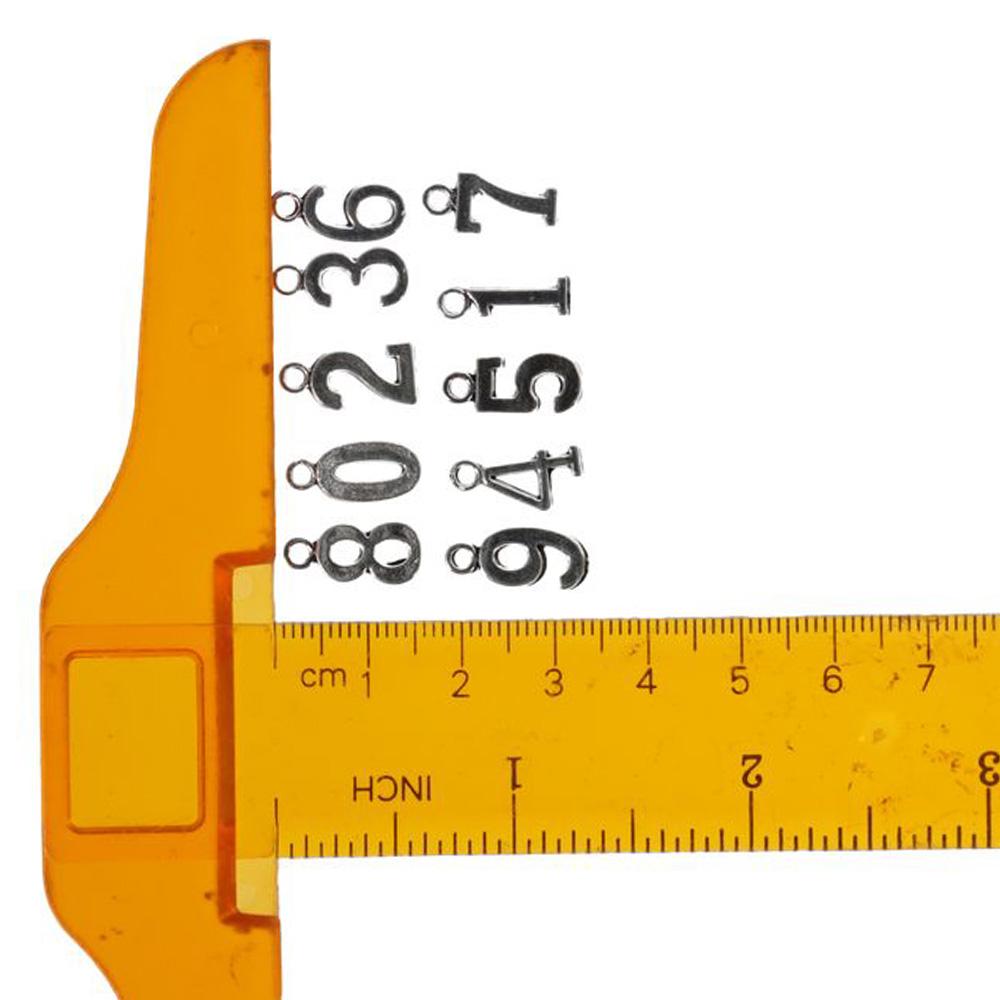 100pcs Sliver Numbers Charm Pendants Number 0-9 Alloy Charms Pendants for DIY Crafts