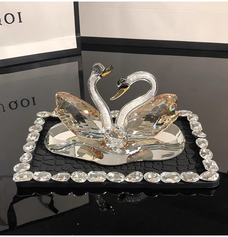 Luxury Goddess-Style Car Ornaments: Creative Swan Center Console Accessories