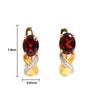 Elegant 925 Sterling Silver Vine Design Earrings Real Gemstone Natural Oval Garnet Fine Jewelry for Women's Birthday Wedding Gift