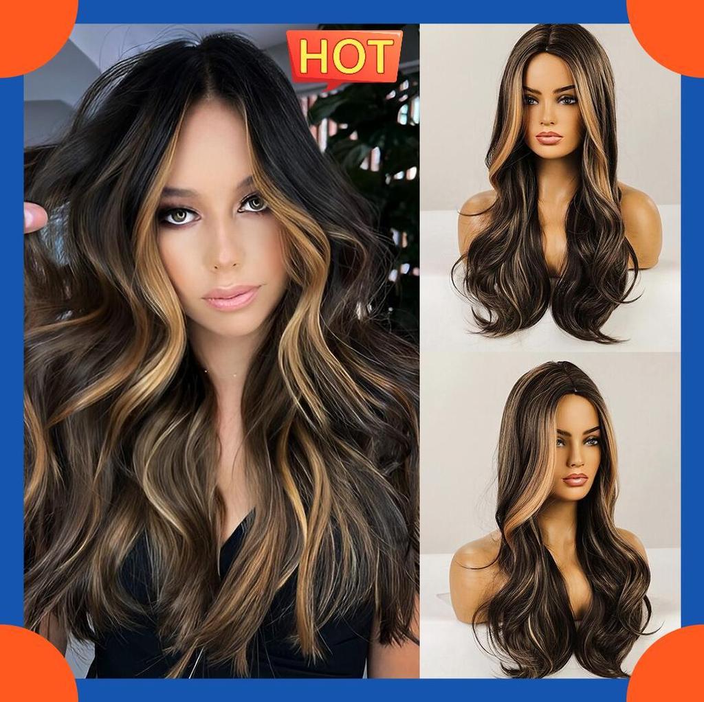 2025 Long Wavy Wig for Women Brown