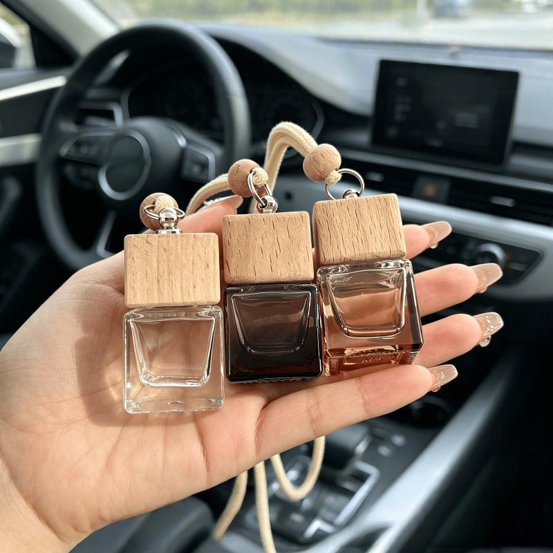 Car Essential Oil Empty Diffuser Bottle 8ml Dyed Square Cap Mini Ornament for Travel Vehicle Aromatherapy Decor