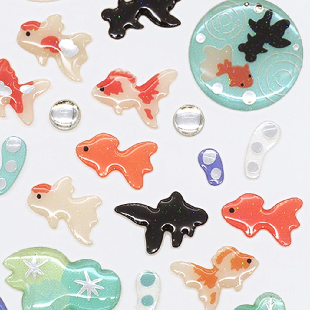 Drop Stickers Drop Cute Summer-themed [Goldfish] Stickers, Decals, Glitter, Decoration, ST-506