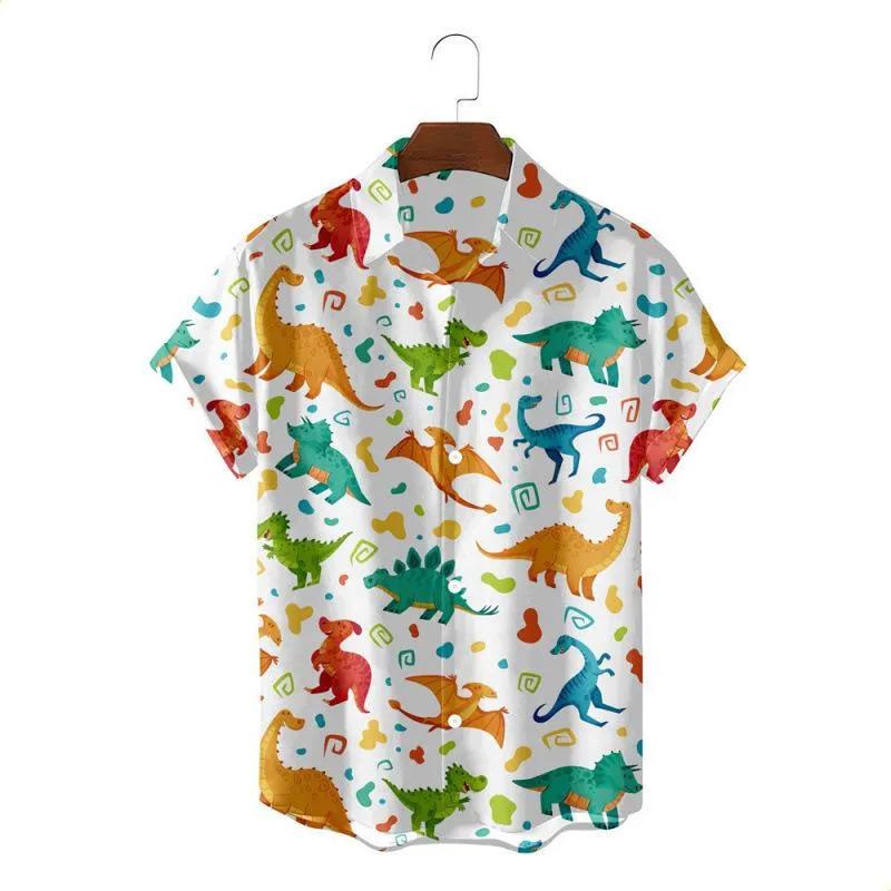 Summer New Men's Loose Animal Print Hawaiian