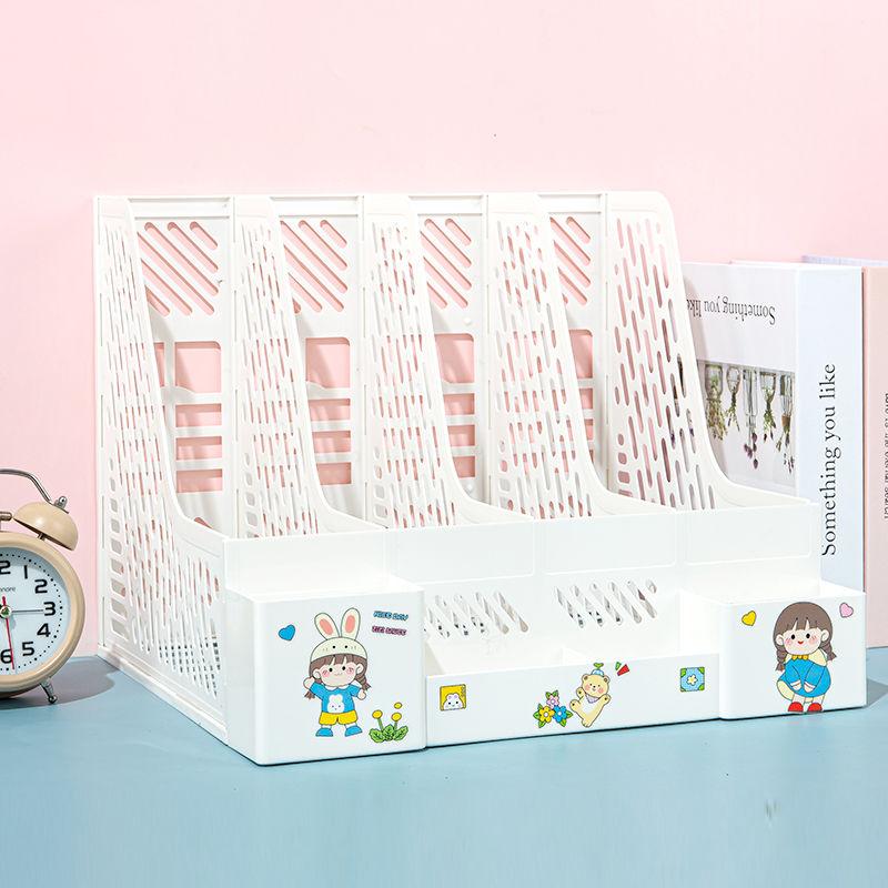 Thickened file rack desktop storage multi-layer file basket book stand storage rack data rack