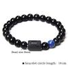 12 Constellation Zodiac Signs Beads Couples Bracelet Natural Black Onyx Stone Elastic Charm Bracelet for Women Men Birthday Gift