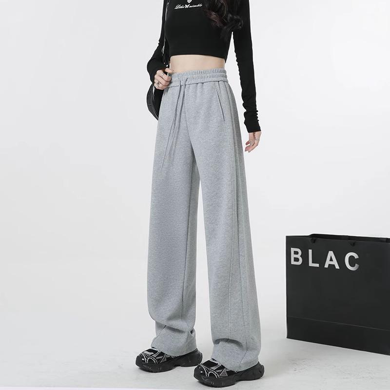 

Women s 2024 Spring/Autumn Banana Pants: Narrow, Slimming, Straight-Leg Sweatpants with Fleece-Lined Wide Leg for Sports. XL