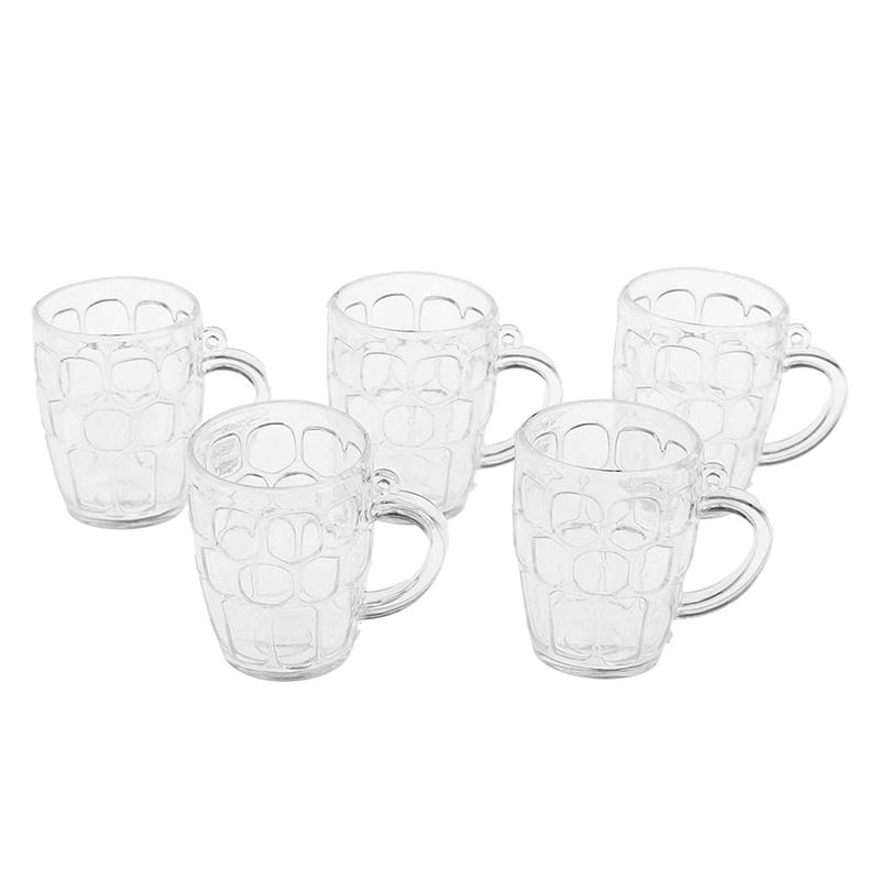 

5Pcs 1:12 Dollhouse Miniature Accessories Plastic Transparent Wine Beer Cups