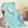 Cartoon Pink Axolotl Kawaii Blanket Soft Throw Blanket for Home Bedroom Bed Sofa Picnic Travel Office Rest Cover Blanket Gift