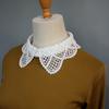 1 high-end hollowed detachable collar with lace & bead embellishment, elegant preppy style, versatile for all seasons, matches s
