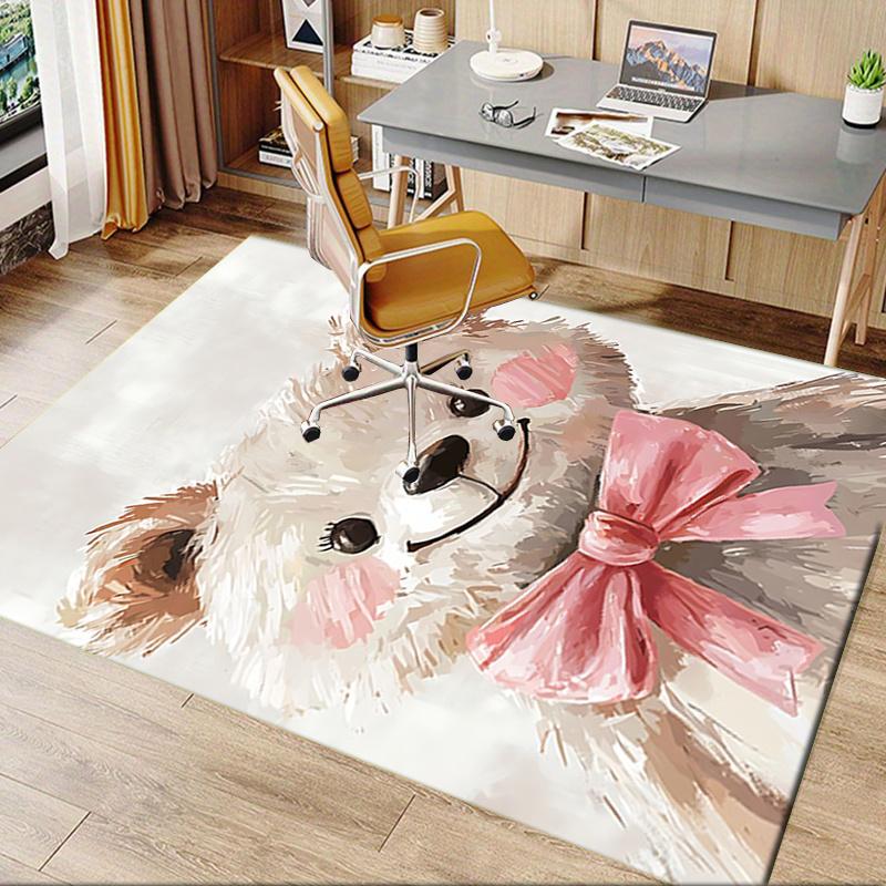 Cute Bear Theme Chair Mat: Cute Teddy Bear Office Carpet Large Size, Home Decor, Sofa Rug, Gift for Office and Living Room