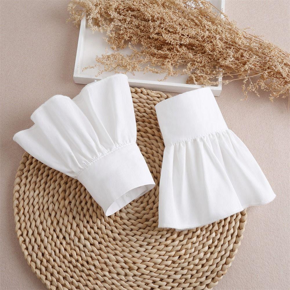 Ruffle Detachable Fake Collar White Adjustable Neckline All-match Lotus Leaf Cuffs Female