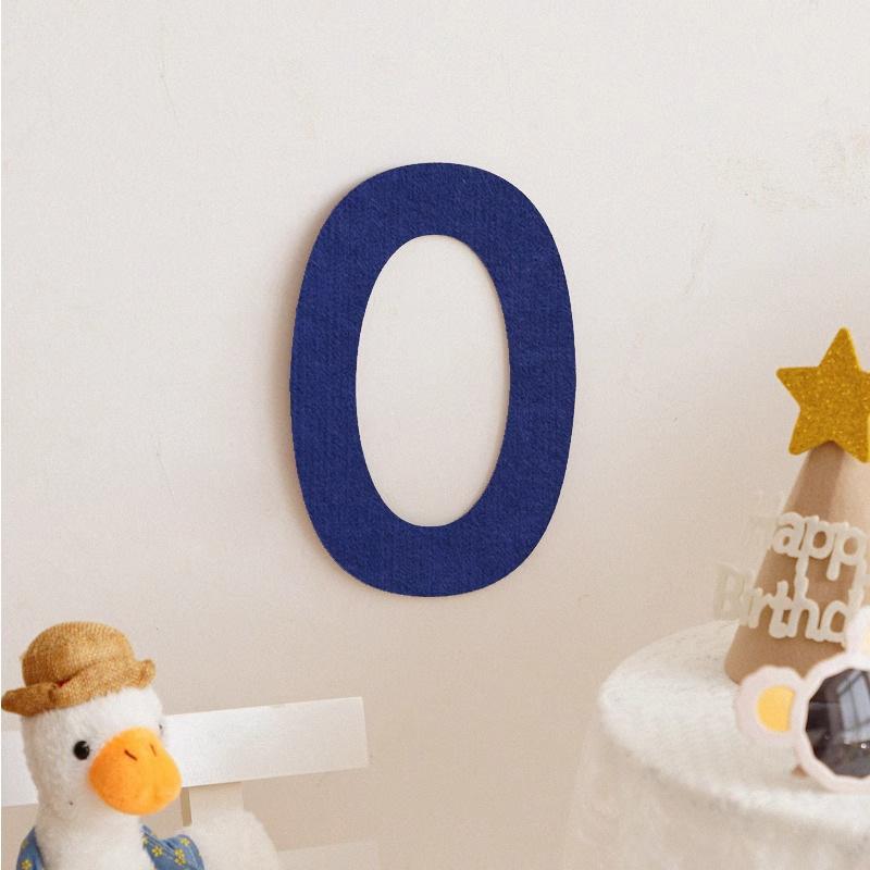 Mori Simple Felt Happy Birthday Party Digital Wall Sticker Baby First Year Party Decoration Photo Props
