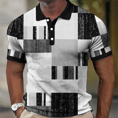Męska koszulka polo z krótkim rękawem, topy z nadrukiem 3D, modna, poliestrowa, oddychająca, wygodna koszulka polo