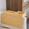 Functional Wood Side Armrest Table Multipurpose Sofa Arm Clip Table with Beverages Holder for Weekends Relaxation