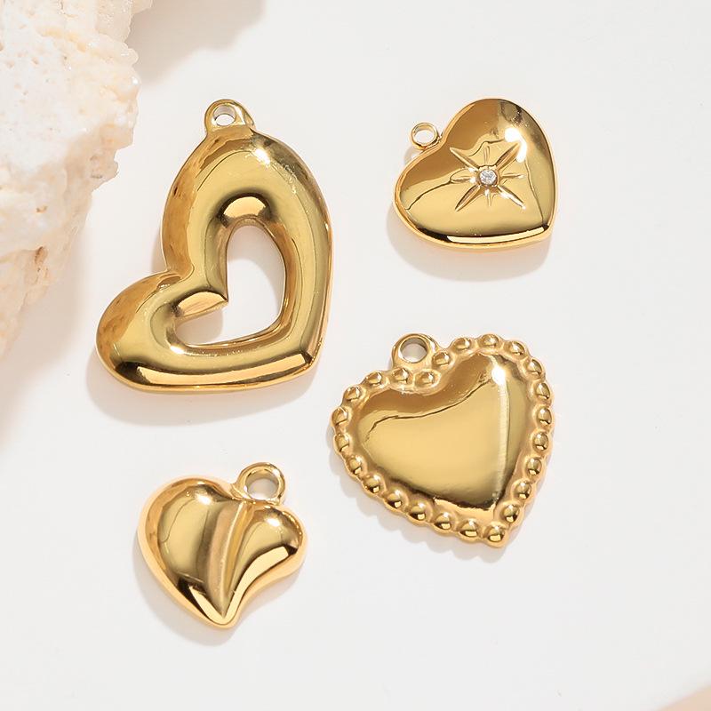 Europejski i Amerykański Stal Nierdzewna 3D Diamentowe Serce Wisiorek do DIY Biżuterii