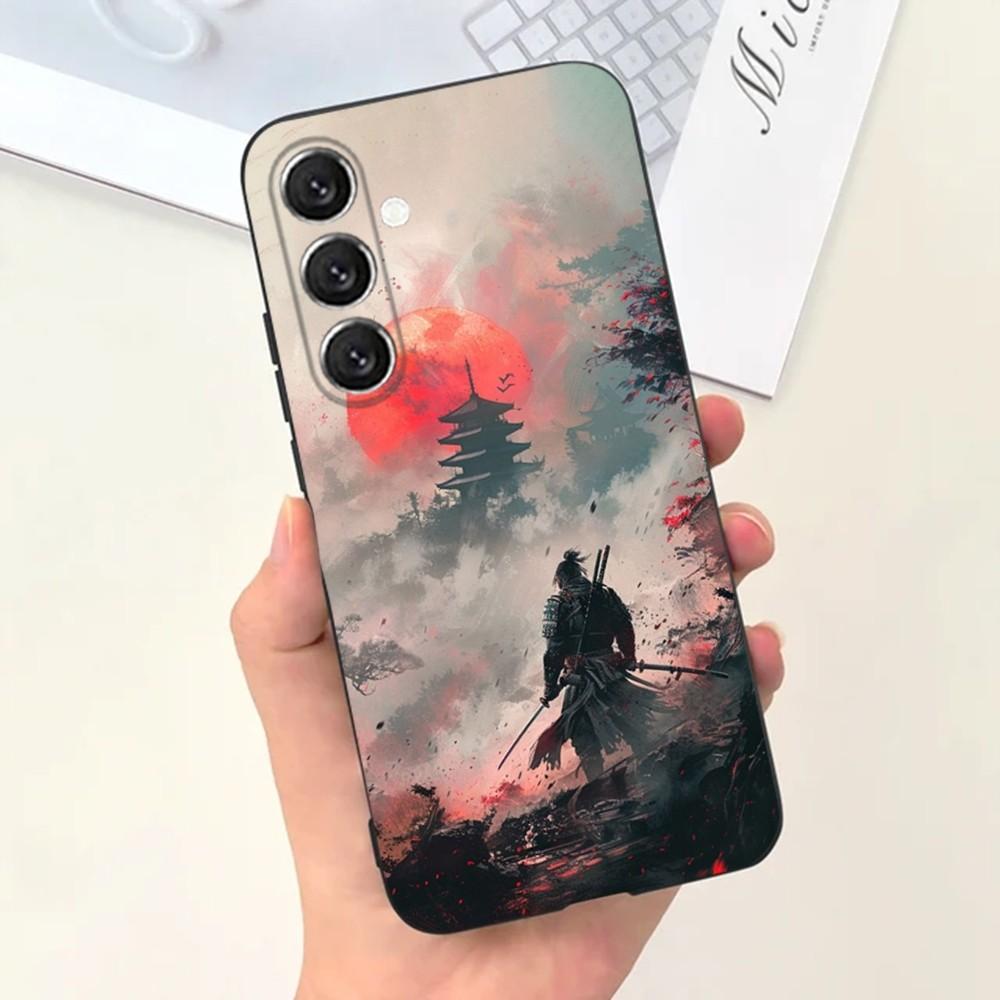 Japanese Bushido Samurai Phone Case For Samsung S25,S24,S21,S22,S23,S30,Ultra,S20,Plus,Fe,Lite,Note,10,9,5G Black Cover