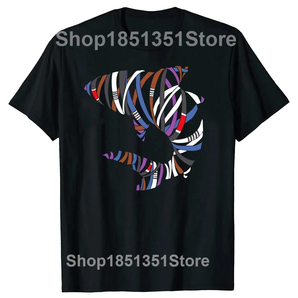 

Забавные футболки с поясом Bjj Jiu Jitsu Shark, летние боевые спортивные футболки с коротким рукавом для подарков на день рождения, мужские футболки XL чёрный