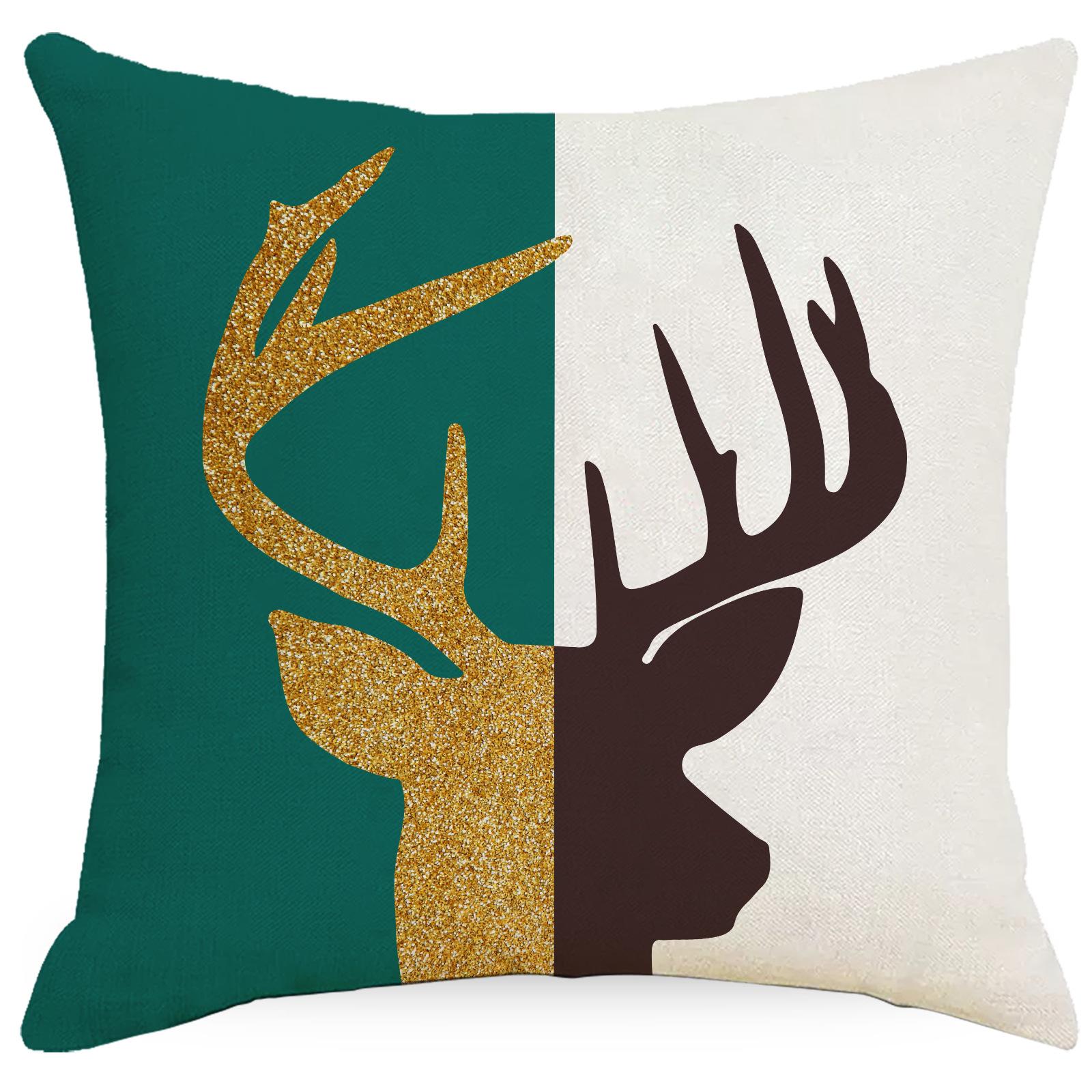 

Зеленая позолоченная геометрическая льняная наволочка с принтом для дома, дивана, офиса, спальни, прикроватная наволочка 45 * 45Cm without pillow core