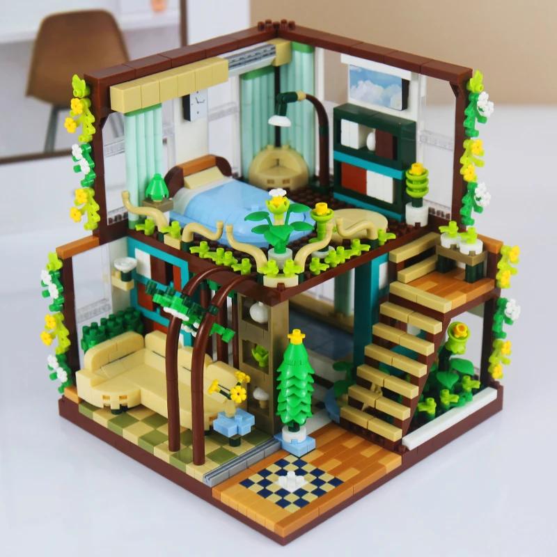1340Pcs House Room Model Building Blocks Toys for Girls Boys DIY Assembly Micro Blocks Educational Toys Desktop Decoration Gifts