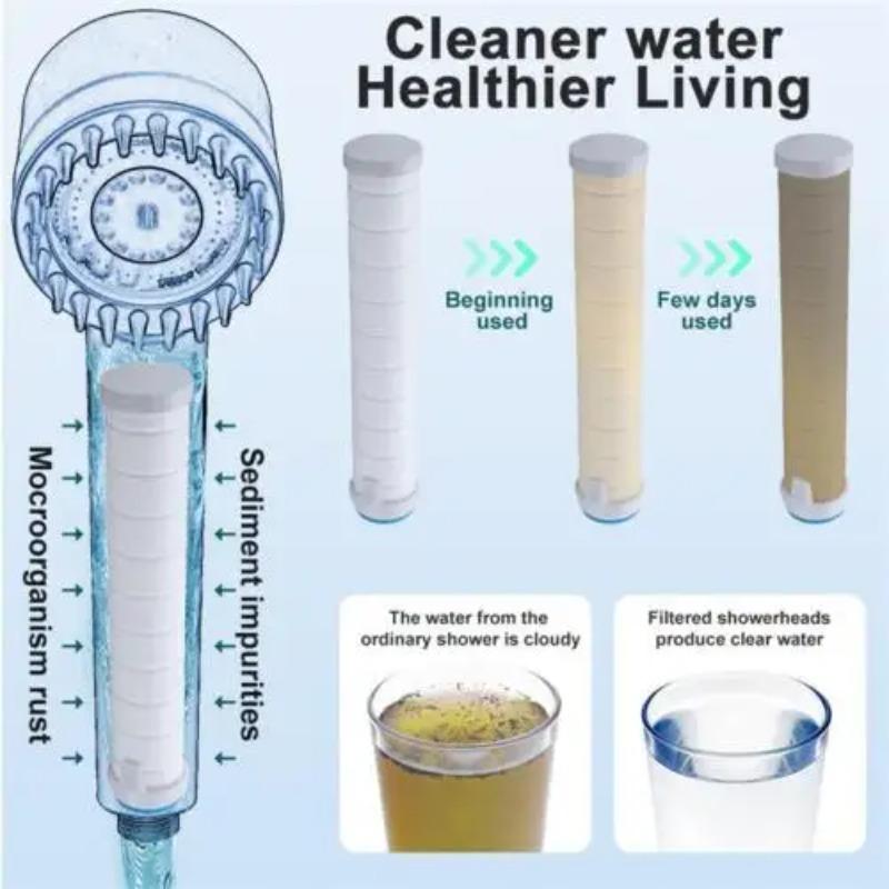 3 Modes Shower Head High Pressure Water Saving Massage Filter SPA Bathroom Hook Hose Handheld Innovative Accessories Set