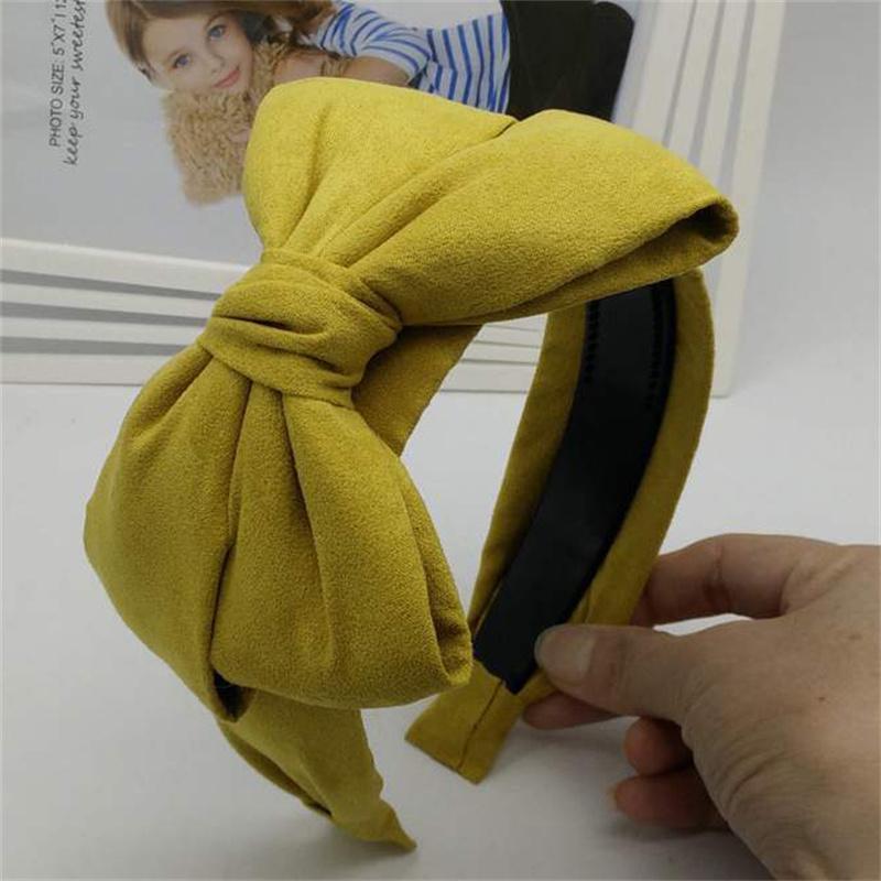 

Однотонные повязки для волос с бантом для женщин, модные широкие повязки на голову, женские повязки для волос, бант для волос, ободок для волос, головные уборы, аксессуары для волос