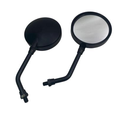 Motorhead Z2 Set of 2 and 10mm Universal for Custom Motorcycle Short and Black and Mirrors, (Left Right), Right-Handed Thread, Round, Fit,